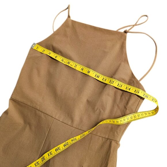 Anthropologie Maeve Strappy Micro Romper Brown Stretch Onesie Size Small - Picture 5 of 9